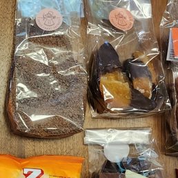 Chocolate shavings, candied orange dipped in chocolate, and some Matterhorn truffles Chocolate shavings, candied orange dipped in chocolate, and some Matterhorn truffles