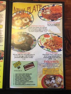 Menu photo 2 Azteca Mexican Restaurant Akron, OH
