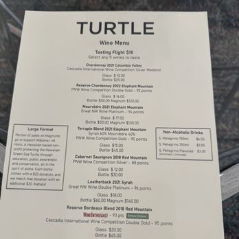 Turtle - Tasting menu - Wine Tasting Room Near Me - Walla Walla, Washington Turtle - Tasting menu - Wine Tasting Room Near Me - Walla Walla, Washington
