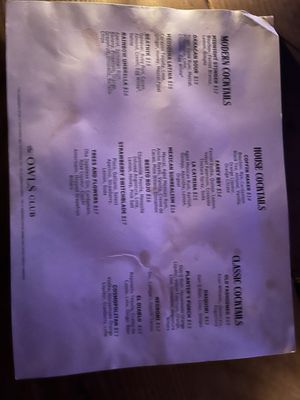 Menu photo 2 The Owls Club Tucson, AZ Menu photo 2 The Owls Club Tucson, AZ