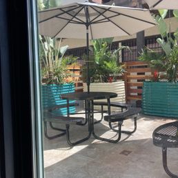 Nice patio outside.