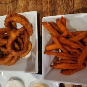 Copper Still Grill - Onion rings and sweet potatoe fries - New American Near Me - Monrovia, California Copper Still Grill - Onion rings and sweet potatoe fries - New American Near Me - Monrovia, California
