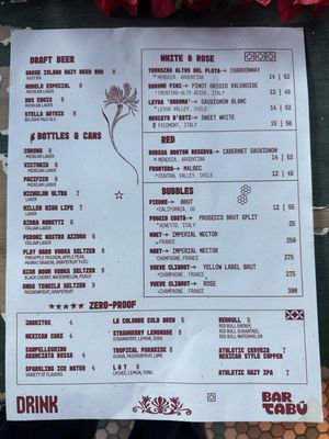 Menu photo 2 Bar Tabu Chicago, IL Menu photo 2 Bar Tabu Chicago, IL