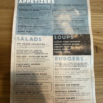 T J Rockwell's - Menu- front page - American Near Me - Mechanicsburg, Pennsylvania