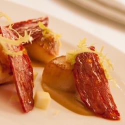 Brian Maule at Chardon d'Or - Scallops and Chorizo at Le Chardon d'Or