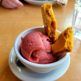 Meadowlark Restaurant - Strawberry vegan ice cream with almond brittle - New American Near Me - Dayton, Ohio Meadowlark Restaurant - Strawberry vegan ice cream with almond brittle - New American Near Me - Dayton, Ohio