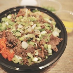 Takoyaki Yamachan - Sukiyaki Maze Gohan. This rice bowl with slices of beef in a sweet-savory sukiyaki sauce that soaked straight into the rice.