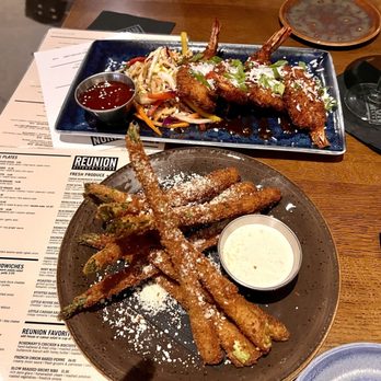 Reunion Kitchen + Drink - Crispy Asparagus Spears and Shrimp - New American Near Me - Laguna Beach, California