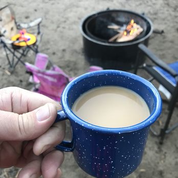 Headquarters Campground - Coffee by the campfire - always hits the spot. - Campgrounds Near Me - Kernville, California