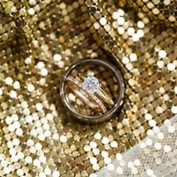 David Kodner Personal Jeweler - We loved this unique couple and their non-traditional style.  Their rings match their personality 100%.