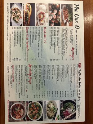 Menu photo 1 Pho One-O Restaurant & Lounge Hanover, MD Menu photo 1 Pho One-O Restaurant & Lounge Hanover, MD