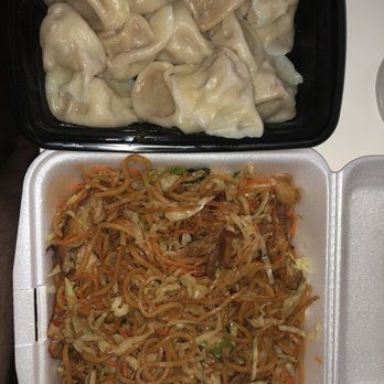 Chef Hong - Pork and cabbage dumplings with chicken chow mein - Chinese Near Me - Austin, Texas