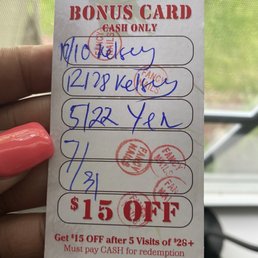 Bonus card from Fancy Nails