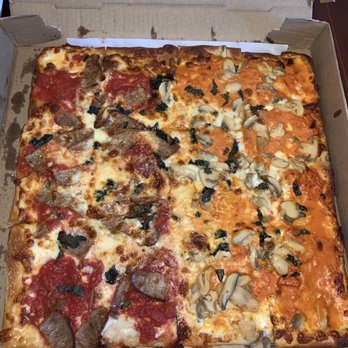 Fort Lee Pizzeria - Half grandma with sausage, half grandpa with mushrooms - Pizza Near Me - Fort Lee, New Jersey Fort Lee Pizzeria - Half grandma with sausage, half grandpa with mushrooms - Pizza Near Me - Fort Lee, New Jersey