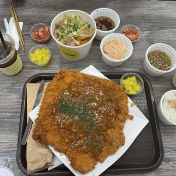 Somethin Irvine - King Tonkatsu, Soy Chicken Rice Bowl, and Apple Americano Huge portions and everything was delicious! - Korean Near Me - Irvine, California Somethin Irvine - King Tonkatsu, Soy Chicken Rice Bowl, and Apple Americano Huge portions and everything was delicious! - Korean Near Me - Irvine, California