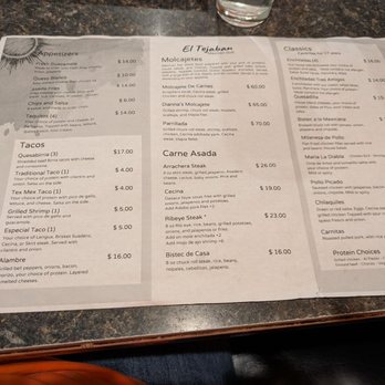El Tejaban Mexican Grill - Back of normal menu - Mexican Near Me - Richfield, Minnesota El Tejaban Mexican Grill - Back of normal menu - Mexican Near Me - Richfield, Minnesota