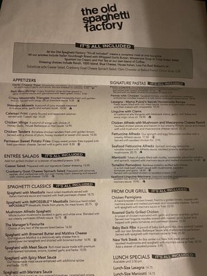 Menu photo 3 The Old Spaghetti Factory Banff, AB Menu photo 3 The Old Spaghetti Factory Banff, AB