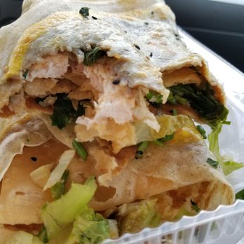 Wanda's Belgian Waffles - Savory crepe with chicken and crispy filling ($10.75) - Desserts Near Me - Markham, Ontario Wanda's Belgian Waffles - Savory crepe with chicken and crispy filling ($10.75) - Desserts Near Me - Markham, Ontario