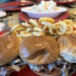 Toot's Restaurant - Steak sliders - tasty but overdone