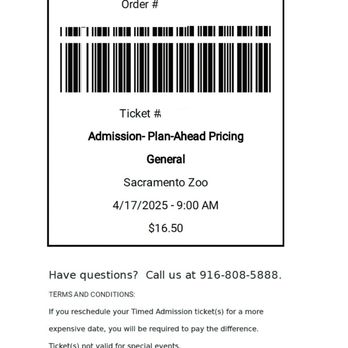 Sac Zoo - PDF ticket you receive by email when reserving tickets beforehand. - Zoos Near Me - Sacramento, California Sac Zoo - PDF ticket you receive by email when reserving tickets beforehand. - Zoos Near Me - Sacramento, California