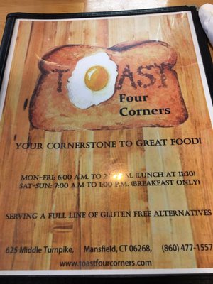 Menu photo 7 Toast Four Corners Storrs Mansfield, CT Menu photo 7 Toast Four Corners Storrs Mansfield, CT