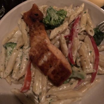 MangoSeed Restaurant - Salmon pasta in Alfredo sauce. Delicious! - Caribbean Near Me - Brooklyn, New York
