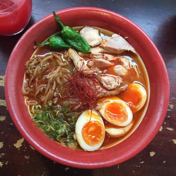 Bone Daddies - Spicy miso ramen with extras: egg and pulled chicken - Japanese Near Me - London, XGL