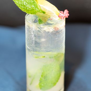 The Feast Restaurant - Mojito Cubano: Siesta Key Rum, Muddled Fresh Mint, Simple Syrup, Lime Juice, Club Soda, Rocks - Seafood Near Me - Holmes Beach, Florida
