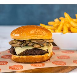 Coach's Neighborhood Grill - Shrooms & Swiss Burger