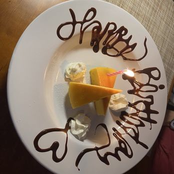 Issho - Birthday treat!  2 slices of cheesecake - Sushi Bars Near Me - Annandale, Virginia