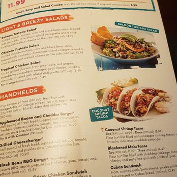 Bahama Breeze - The menu with the tacos - Bars Near Me - Orlando, Florida