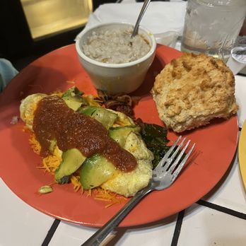 Maxine's Cafe & Bakery - Omlette Texas Scramble, I believe it's with oatmeal and avocado. Husbands meal. - Breakfast & Brunch Near Me - Bastrop, Texas Maxine's Cafe & Bakery - Omlette Texas Scramble, I believe it's with oatmeal and avocado. Husbands meal. - Breakfast & Brunch Near Me - Bastrop, Texas