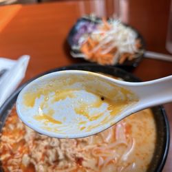 Jade Bistro Teahouse & Patisserie - Beautiful oil residue left on the spoon after a ladle of soup