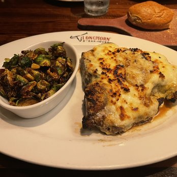 LongHorn Steakhouse - Porterhouse steak with parm crust and a side of crispy Brussels sprouts. - Steakhouses Near Me - Midvale, Utah LongHorn Steakhouse - Porterhouse steak with parm crust and a side of crispy Brussels sprouts. - Steakhouses Near Me - Midvale, Utah