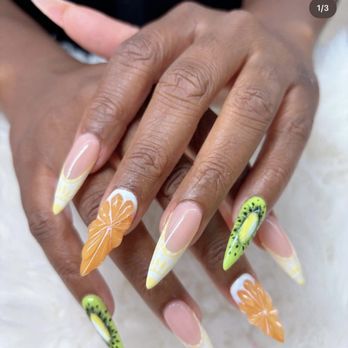 Luxury Spa & Nails - Summer fruit gel x nail set - Nail Salons Near Me - Lomita, California Luxury Spa & Nails - Summer fruit gel x nail set - Nail Salons Near Me - Lomita, California