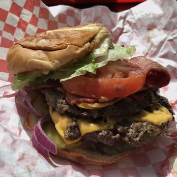 Crossroads Grill - Double cheeseburger with (weird) bacon. Decent. - American Near Me - Bellevue, Washington