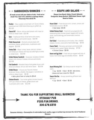Menu photo 2 Stowaway Pub Stow, OH