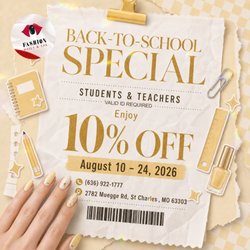 Fashion Nails & Spa - BACK-TO-SCHOOL SAVINGS AT FASHION NAILS SPA!
A new school season deserves a fresh, confident look!