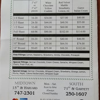 Merritt's Bakery - Midtown - Cake menu - Bakeries Near Me - Tulsa, Oklahoma Merritt's Bakery - Midtown - Cake menu - Bakeries Near Me - Tulsa, Oklahoma
