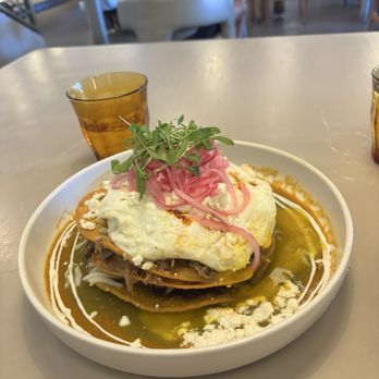 Luna Bistro Cafe - Chilaquiles stack - New American Near Me - Long Beach, California Luna Bistro Cafe - Chilaquiles stack - New American Near Me - Long Beach, California