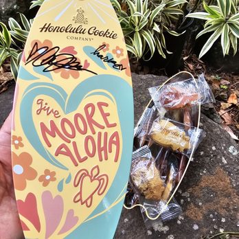 Honolulu Cookie Company - Surfboard-shaped cookie tin x Moore Aloha Foundation - Desserts Near Me - Honolulu, Hawaii