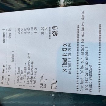 El Gallo Giro - check prices different than menu prices - Mexican Near Me - Meridian, Idaho