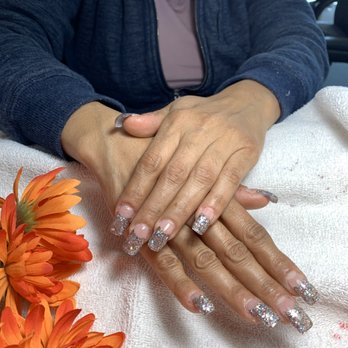 Nail Design - Glitter Acrylic w/ Gel Polish - Nail Salons Near Me - Escondido, California