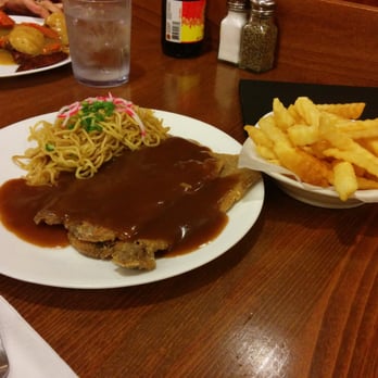 Tanaka Saimin - pork cutlet with fries and fried saimin - Japanese Near Me - Honolulu, Hawaii Tanaka Saimin - pork cutlet with fries and fried saimin - Japanese Near Me - Honolulu, Hawaii