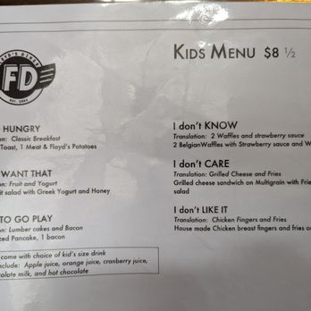 Floyd’s Diner - menu for kids menu - Breakfast & Brunch Near Me - Victoria, British Columbia Floyd’s Diner - menu for kids menu - Breakfast & Brunch Near Me - Victoria, British Columbia