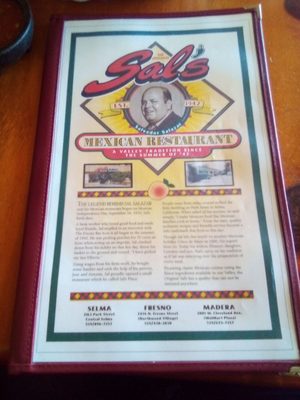 Menu photo 7 Sal's Mexican Restaurants Madera, CA