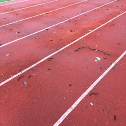 Meisel Park - Debris on track today, no doubt from the tornado than landed a few miles away yesterday!