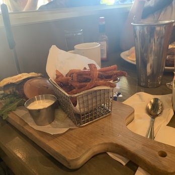 Waypoint Cafe - Breakfast Burger with Side Sweet Fries - American Near Me - Camarillo, California Waypoint Cafe - Breakfast Burger with Side Sweet Fries - American Near Me - Camarillo, California