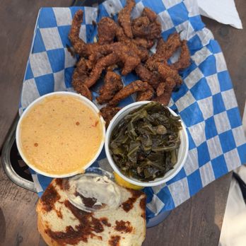 Porch - Nashville CATFISH PLATE with grits and JB'S COLLARDS - Southern Near Me - Saint Simons Island, Georgia Porch - Nashville CATFISH PLATE with grits and JB'S COLLARDS - Southern Near Me - Saint Simons Island, Georgia