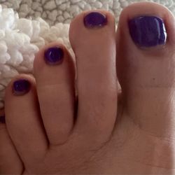 Golden Lotus Nails & Spa - Rounded toenails (they were cut straight across when I came in) & the polish does not go all the way down to the cuticle.